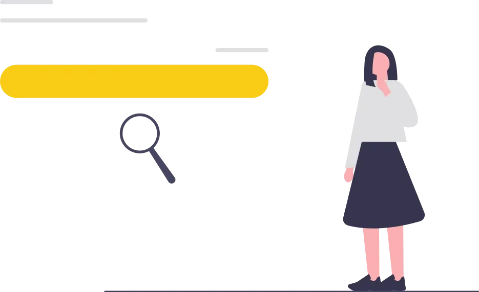 illustration of a search engine and a woman
