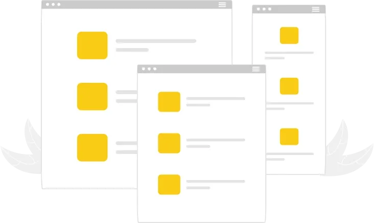 illustration of a website on multiple screen sizes